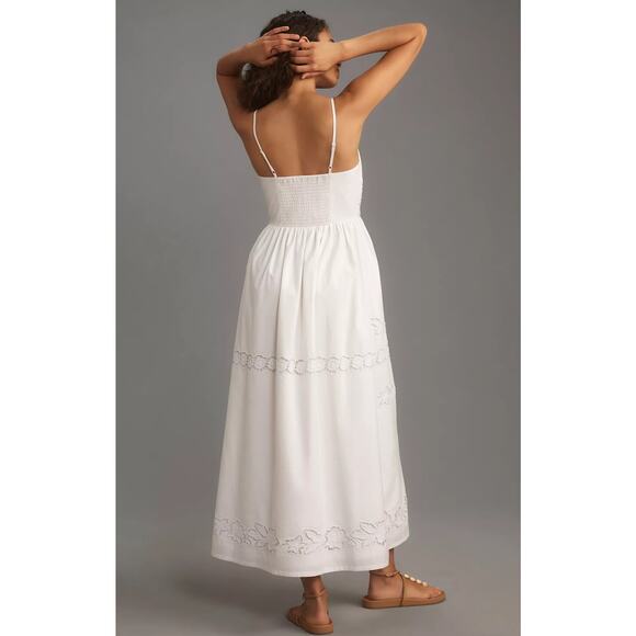 NWT Vineet Bahl White Floral Cutwork Midi Dress - XL - Picture 2 of 4